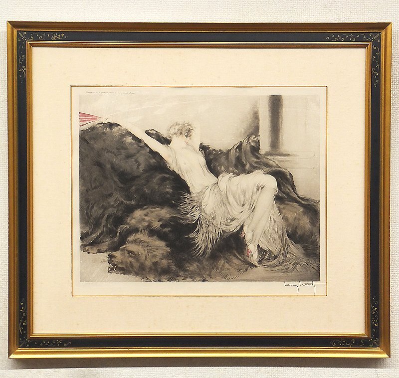 GLC】ルイ・イカール（Louis Icart） 「怠惰 Laziness 」 銅版画 直筆