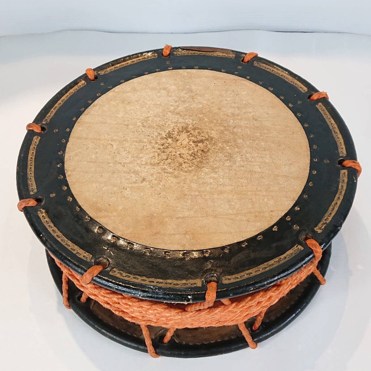 A12-1007　和楽器 和太鼓 締太鼓 附締太鼓 バチ付属_5