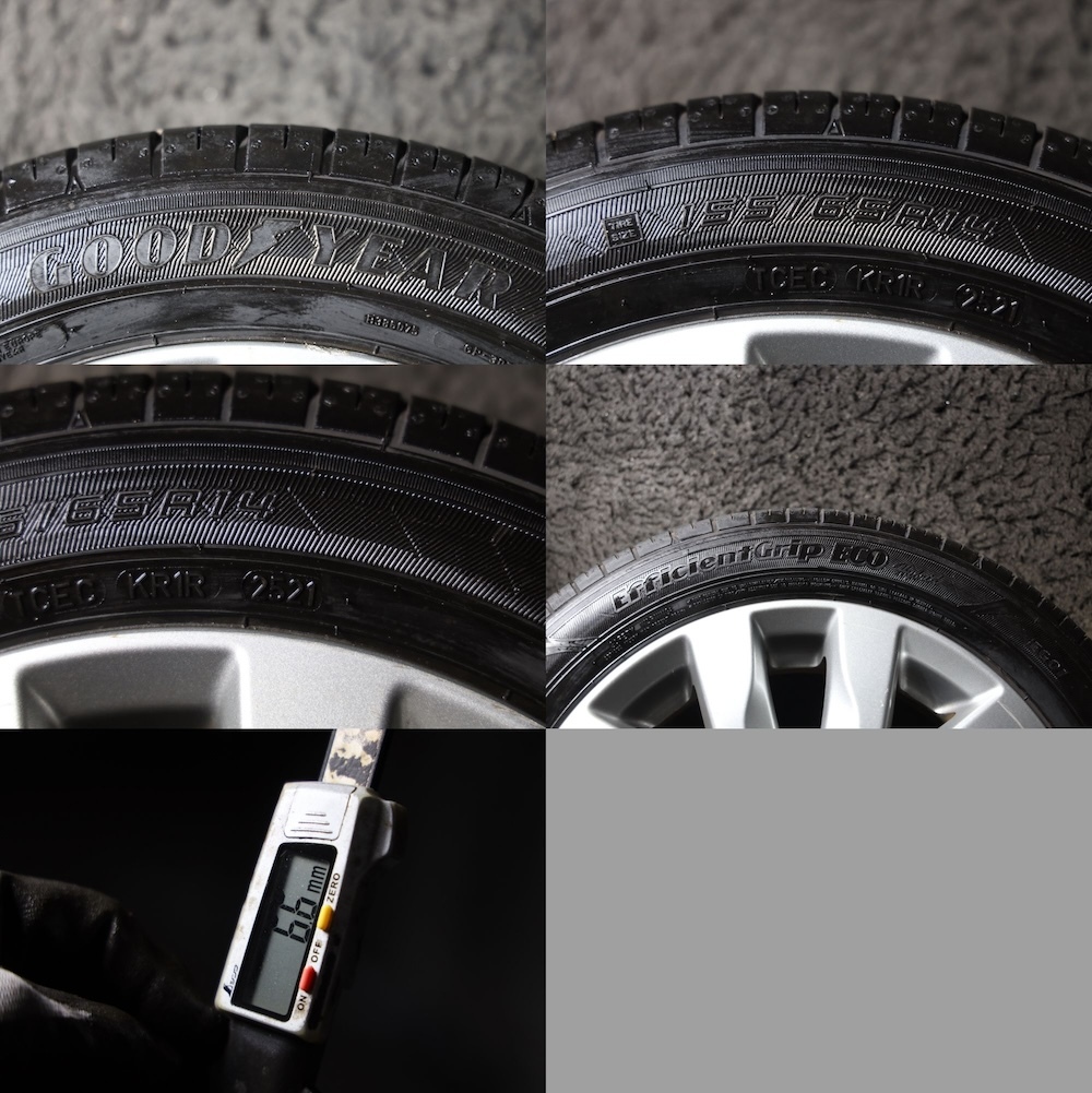 ☆バリ山 155/65R14 スズキ純正アルミ 国産GOODYEAR 2021年製 MRワゴン