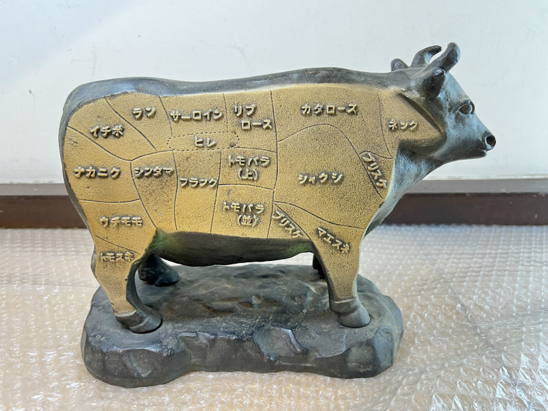 中古品 牛 肉 部位 ブロンズ像 詳細不明 ディスプレイ 置物 インテリア