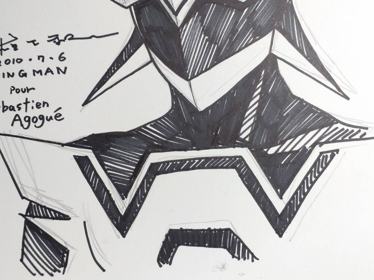 『真作 ペン画/大人気 少年漫画家【桂正和】「ウイングマン WING MAN」肉筆 色紙絵/縦27cm横24cm』週間少年ジャンプ 雑誌 アニメ 電影少女_4