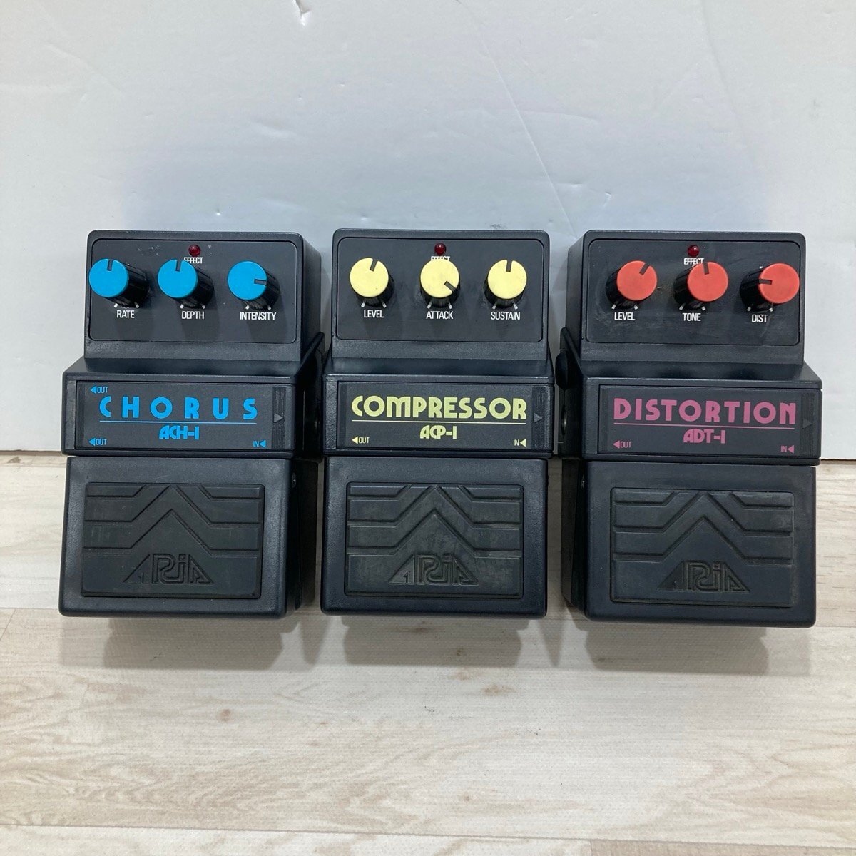 ジャンク品 ARIA ACP-1 COMPRESSOR ACH-1 CHORUS ADT-1 DISTORTION エフェクター 3点セット ...