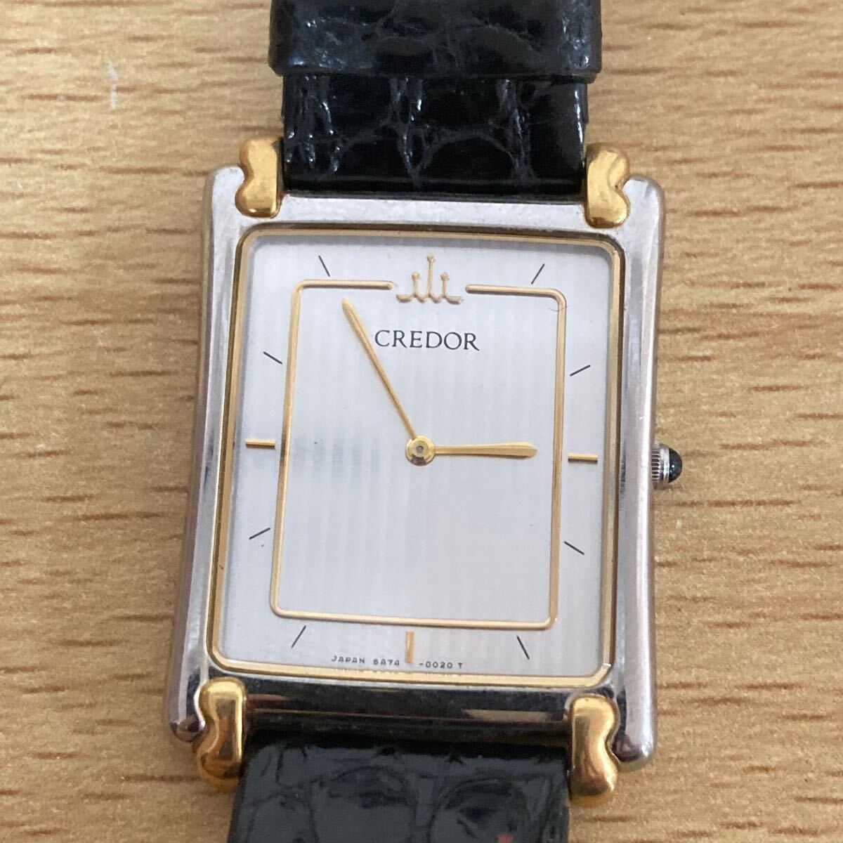 SEIKO セイコー CREDOR クレドール 5A74-5000 スクエア ホワイト文字盤