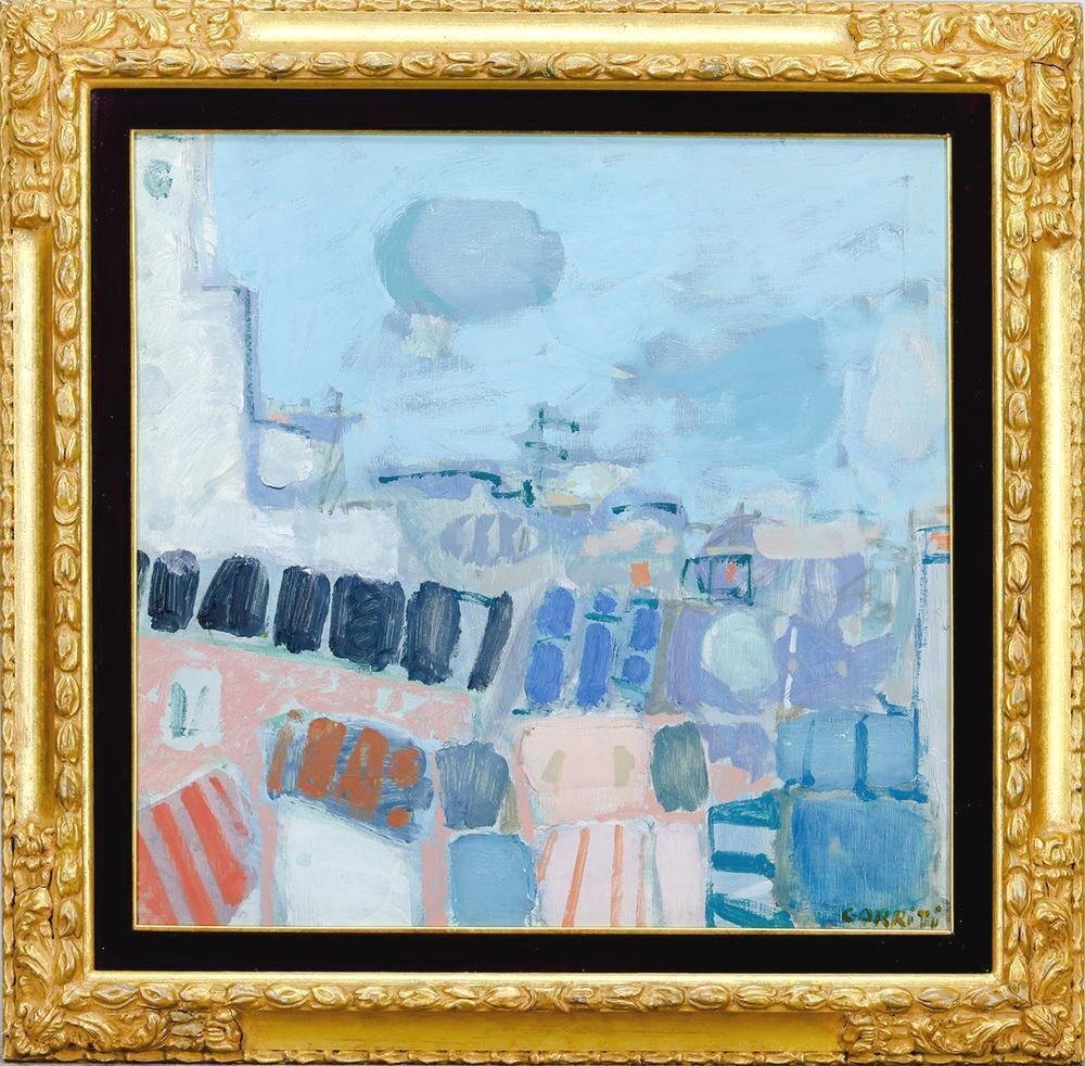真作】【WISH】ジル・ゴリチ Gilles Gorriti「風景」油彩 約10号 証明