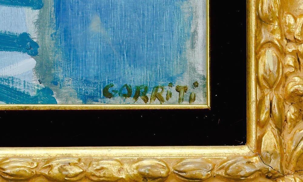 真作】【WISH】ジル・ゴリチ Gilles Gorriti「風景」油彩 約10号 証明