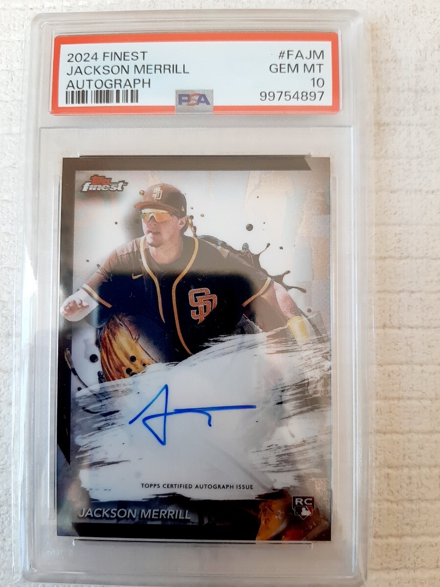 Topps 0 Jackson Merrill Auto PSA | Update Chrome Card Series RC 