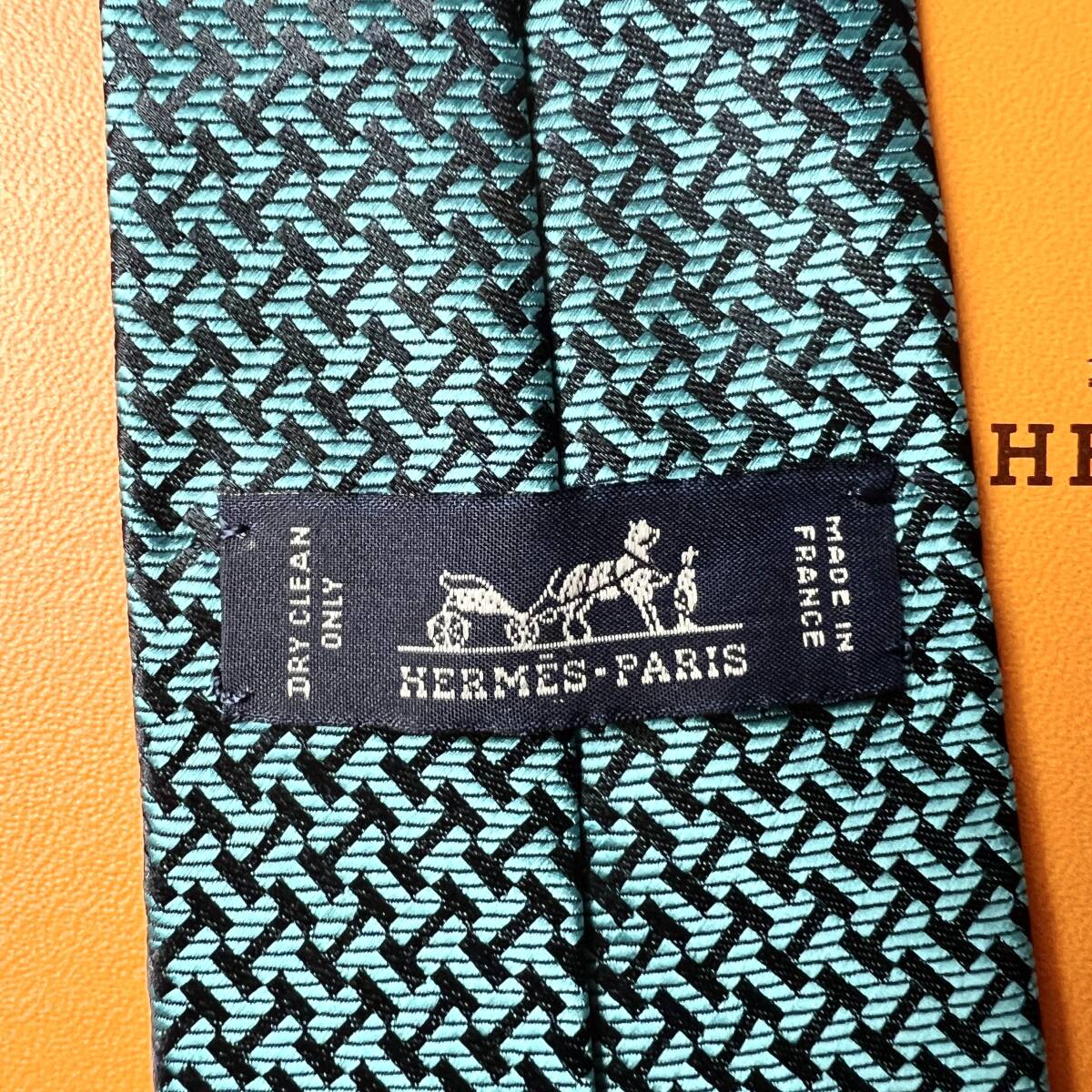 H柄 ニューH ファソネH織タイ H織り エルメス HERMES ネクタイ シルク