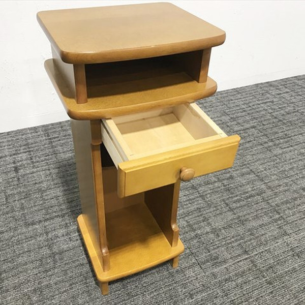 KARIMOKU 電話台・FAX台 木製 オールド ヴィンテージUsed/キレイ