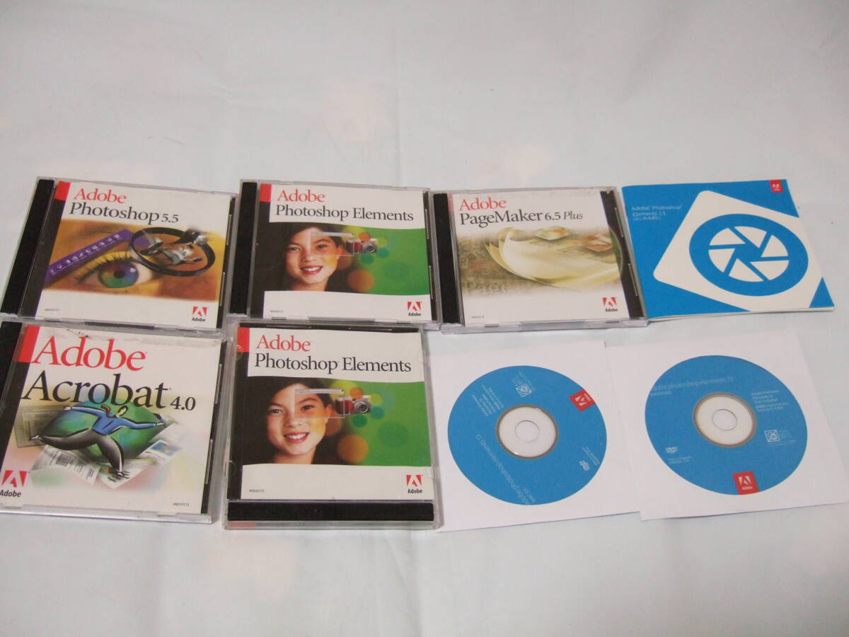 Adobe Photoshop 5.5 for Mac/Adobe Photoshop Element ２個/Adobe PageMaker6.5Plus for Mac/Adobe Photoshop element 13 for Mac&Win
