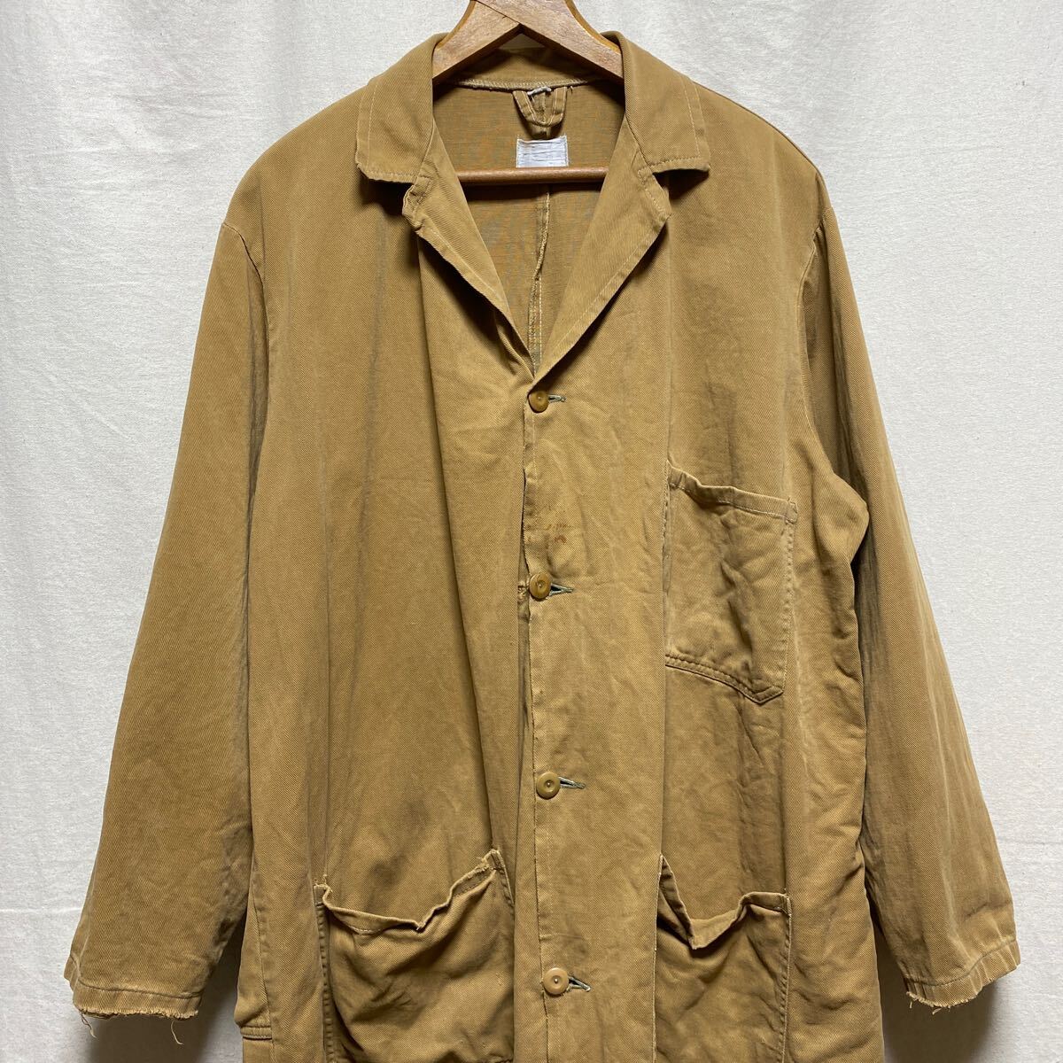 雰囲気系 オールド チェンジボタン コットンツイル ショップコート 50s 