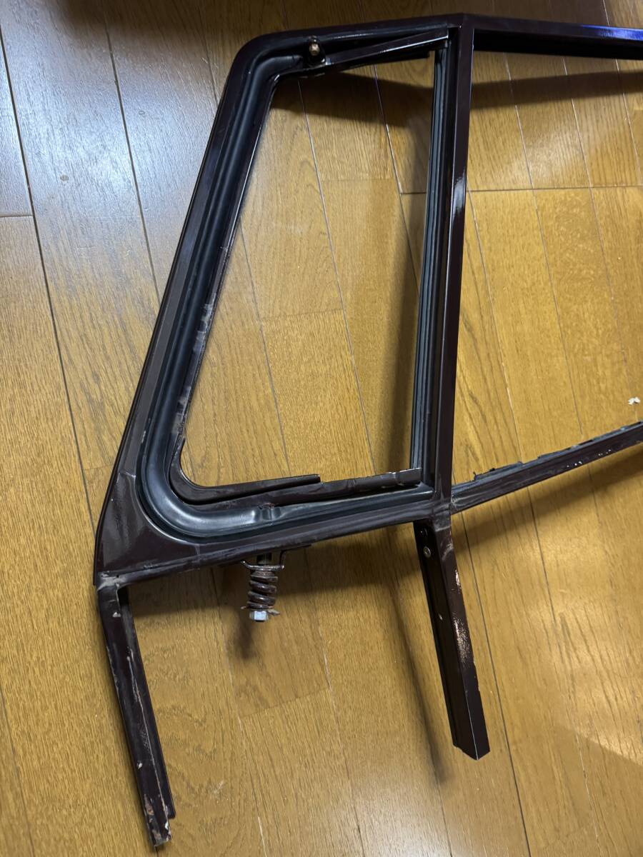 VW TYPE2 T-2 ワーゲンバス フロントドア スライディング ウインドウ フレーム 左 1955～1967 茶色 アーリー_2