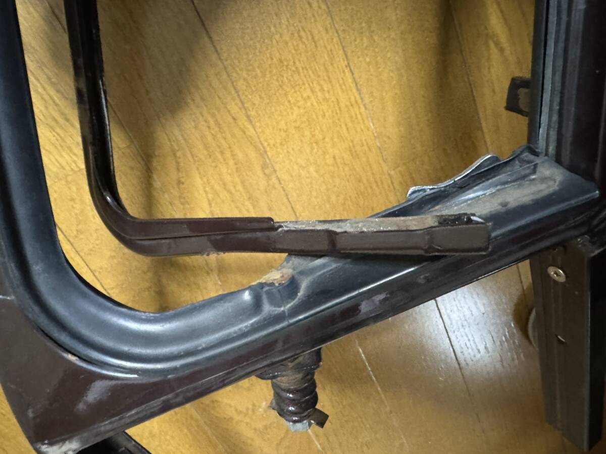 VW TYPE2 T-2 ワーゲンバス フロントドア スライディング ウインドウ フレーム 左 1955～1967 茶色 アーリー_3