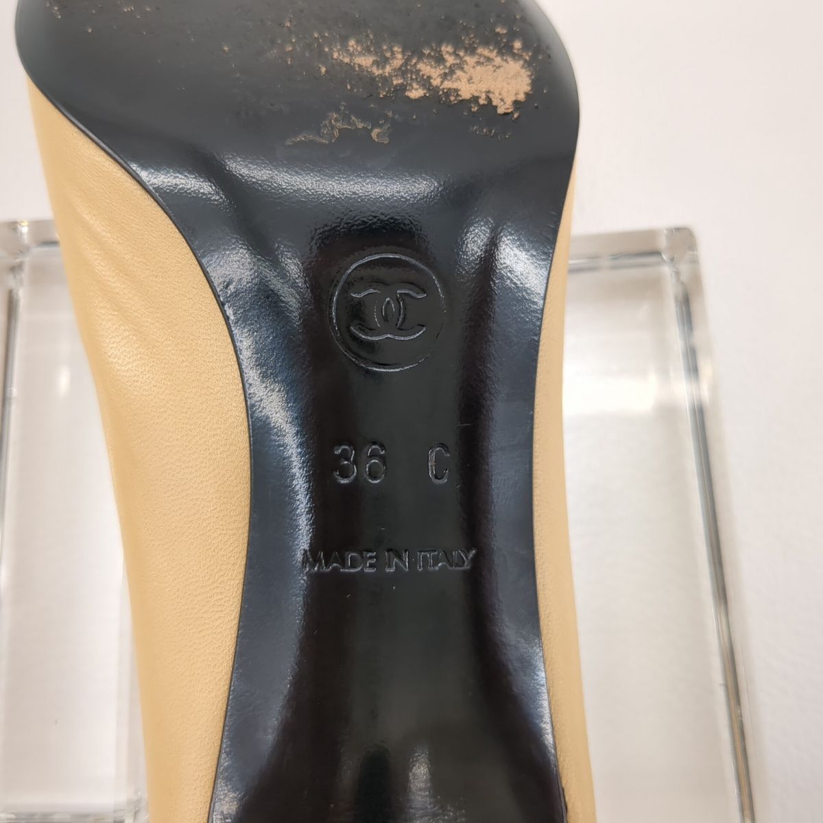 シャネル パンプス バイカラー ベージュ ブラック ヒール6cm サイズ36