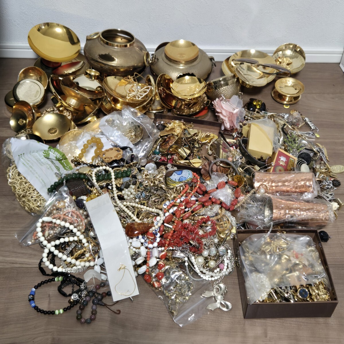 4843A メッキ アクセサリーまとめ 大量 約3.8Kg 中古品 未仕分け 