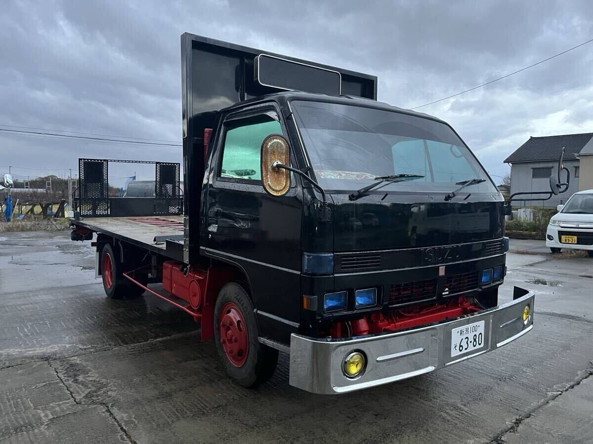 即戦力 いすゞ エルフ 角目4灯 H2 積載車 キャリアカー 車検R7.12 最大積載量2000kg デコトラ レトロ アートトラック セーフティローダー_1