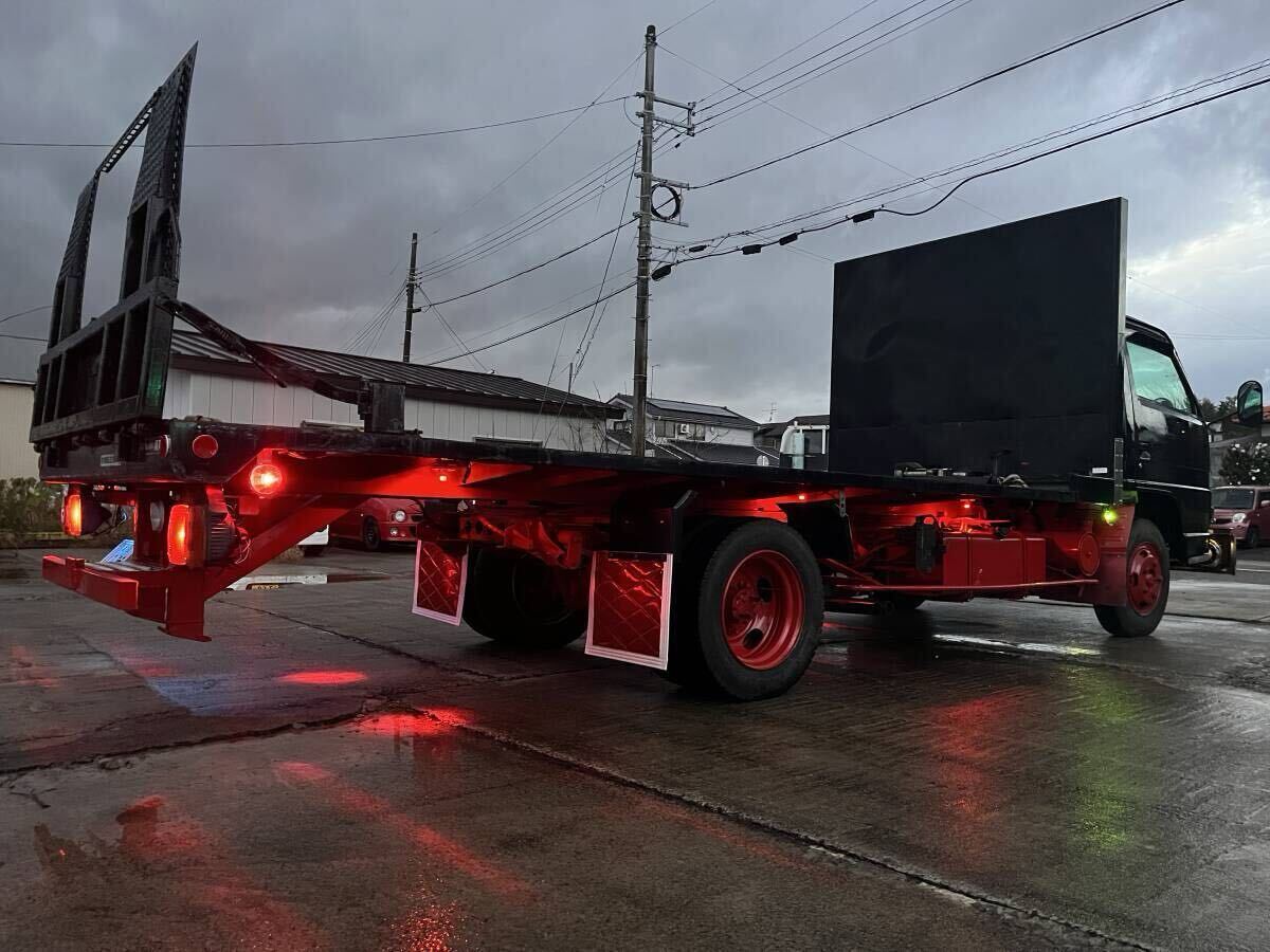即戦力 いすゞ エルフ 角目4灯 H2 積載車 キャリアカー 車検R7.12 最大積載量2000kg デコトラ レトロ アートトラック セーフティローダー_5