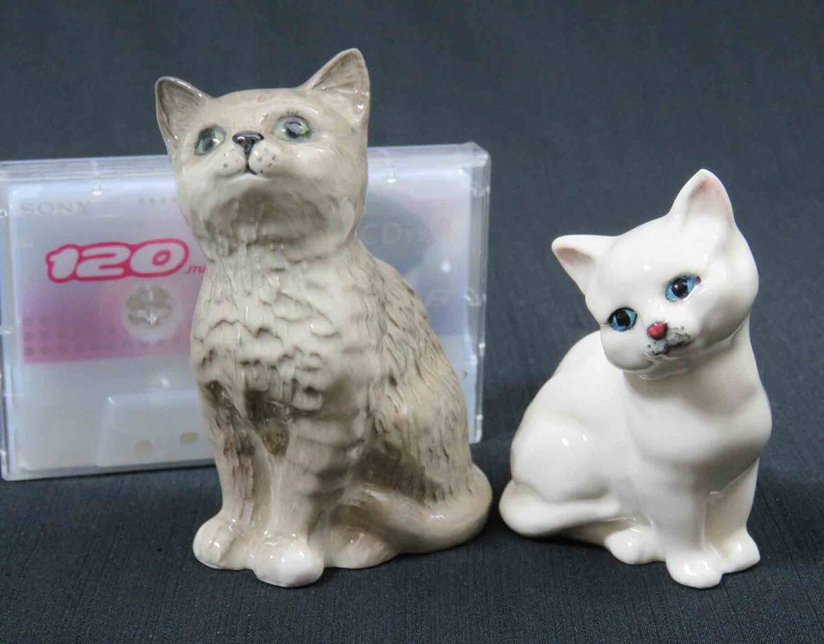 ROYAL DOULTON＊英国＊猫の置物＊2体＊美品 西洋陶磁 アンティーク