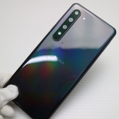 美品 908SH AQUOS R5G ブラックレイ スマホ 白ロム 中古 あすつく 土日