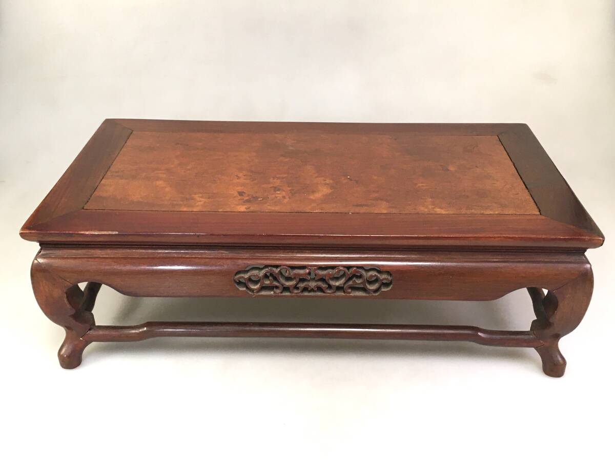 ☆中国 時代唐木 木製 透彫 花台 飾台 盆栽台 現状品◇ 14996⁄中国美術
