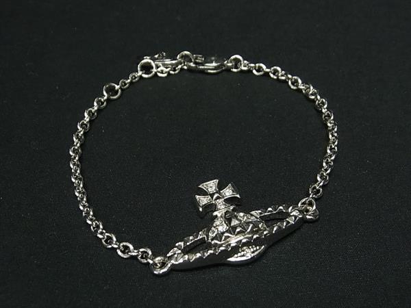 Fl2133 1円 Vivienne Westwood ヴィヴィアンウエストウッド オーブ ラインストーン ブレスレット アクセサリー シルバー系 ...