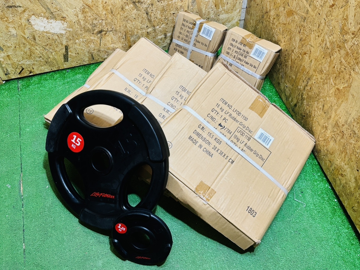 LIFE FITNESS ライフフィットネス プレート 1.25Kg×4/15Kg×4/計65kg 穴
