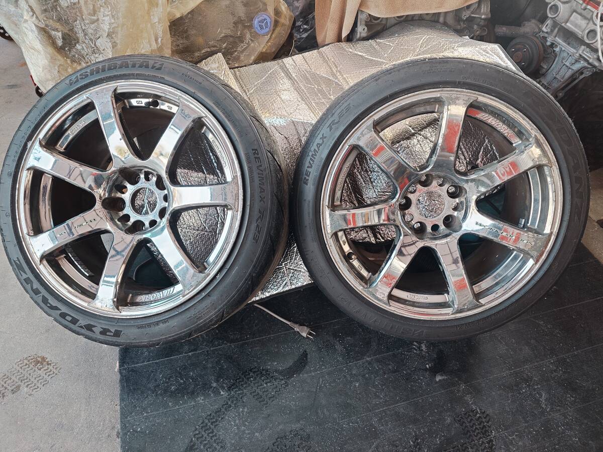 希少 廃盤 WORK ワーク EMOTION XT7 17インチ PCD114.3 9J ＋17 メッキ 2本セット ホイール シルビア　スカイライン　 XT7 廃盤 18インチ 17インチ9j Work 0