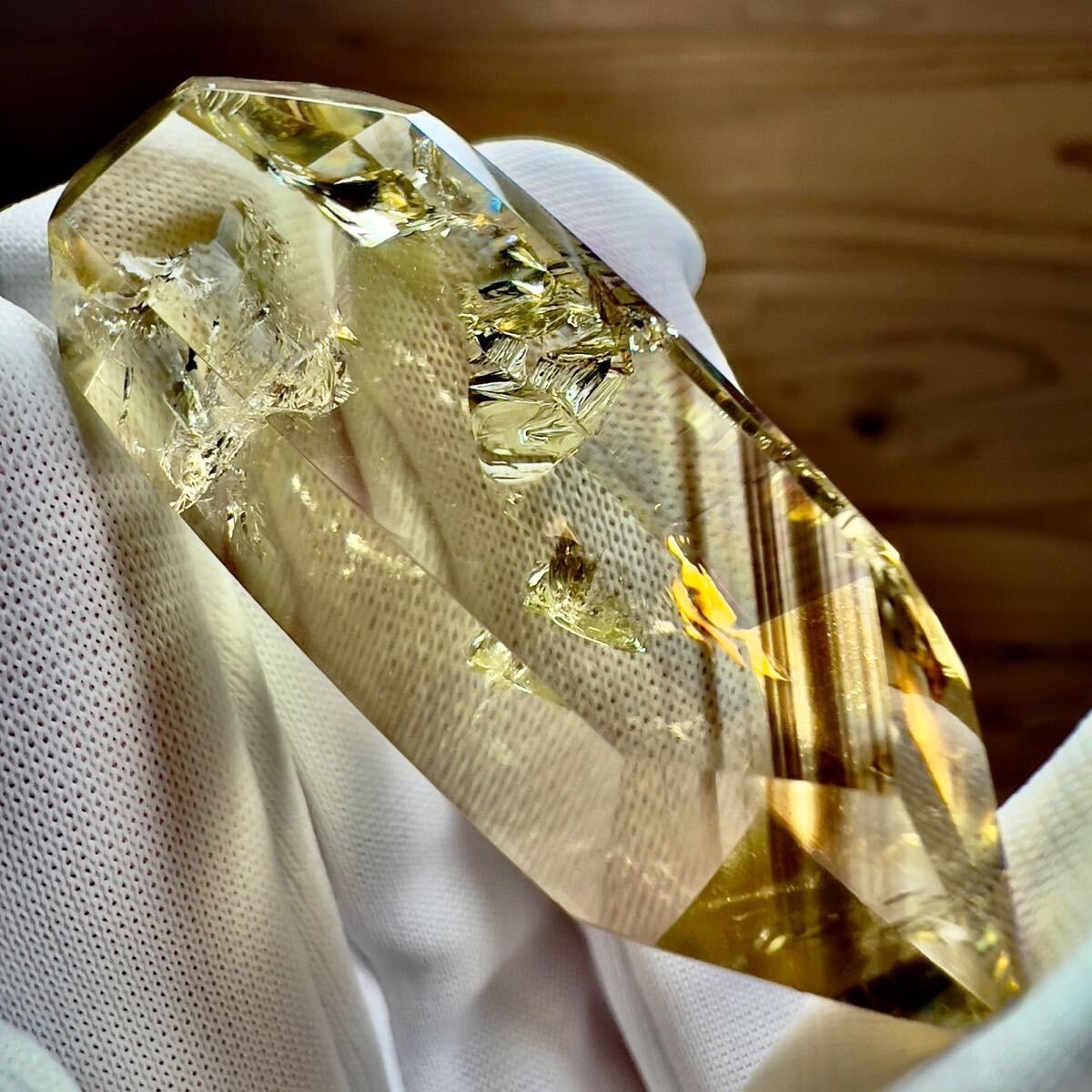 非加熱 天然無処理 シトリン 黄水晶 ポイント 原石 虹 高品質】天然非加熱 ファントム シトリン ブラジル バイーア州産 黄