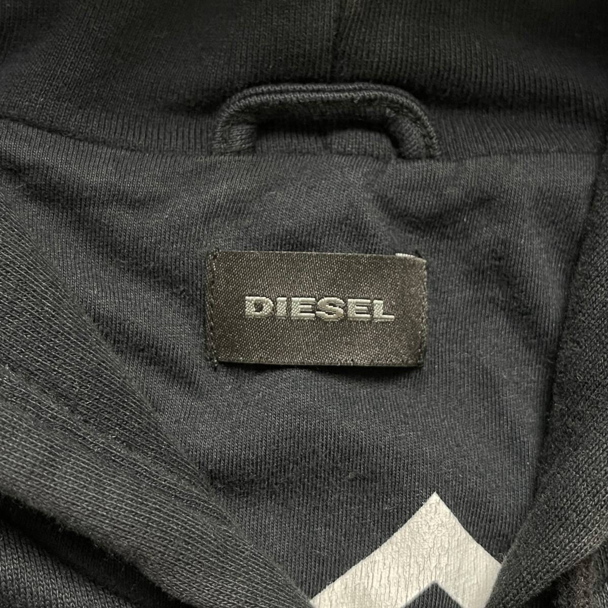 美品◎希少L相当 DIESEL 2271 袖レザー切替 パーカー ブルゾン ロゴ 