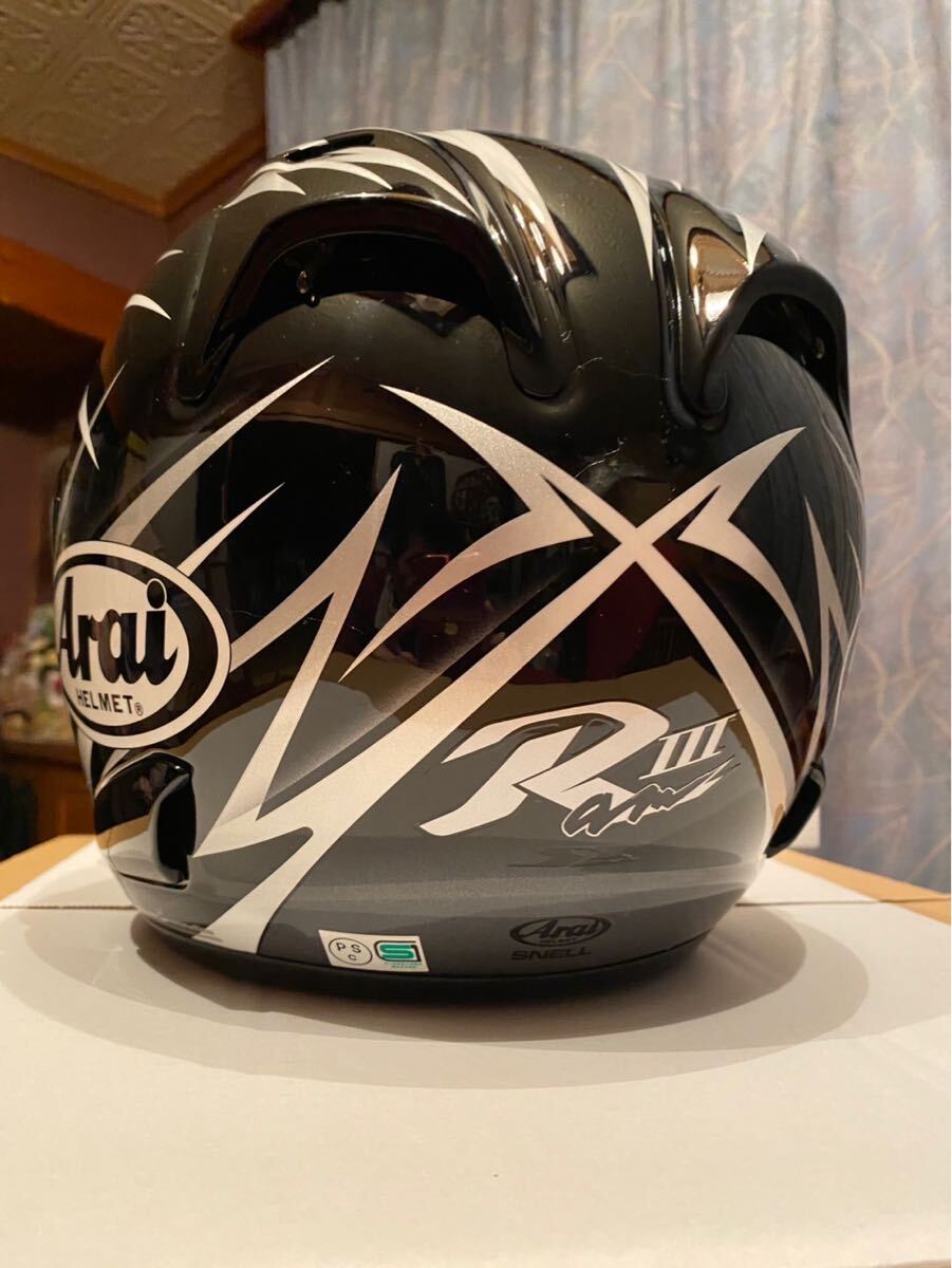 当時物】アライ Arai ヘルメット SZ-RAM3 ステラ 黒/銀 箱、収納袋