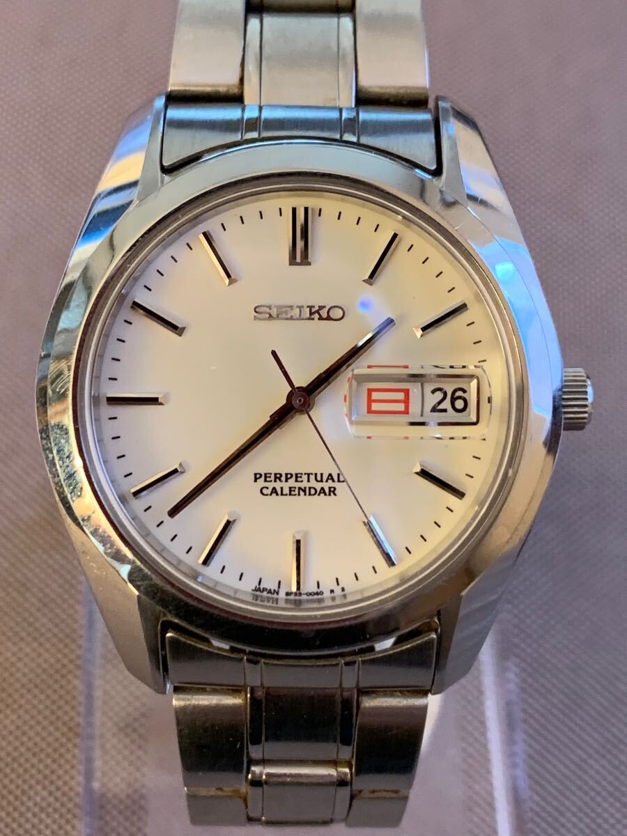 電池新品 セイコー 腕時計 8f33-0040 パーペチュアルカレンダー