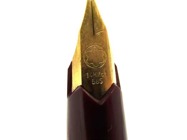 MONTBLANC 万年筆 木軸調 ヘアライン加工 ペン先 585 金ペン MONTBLANC