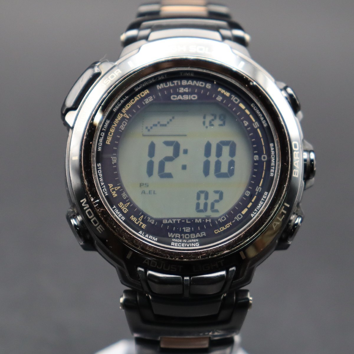 CASIO PROTREK MANASLU カシオ プロトレック マナスル PRX-2000LB 電波ソーラー デジタル 黒 チタン製 登山 多機能 純正ブレス メンズ_2