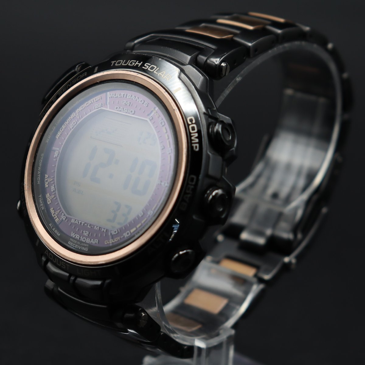 CASIO PROTREK MANASLU カシオ プロトレック マナスル PRX-2000LB 電波ソーラー デジタル 黒 チタン製 登山 多機能 純正ブレス メンズ_3