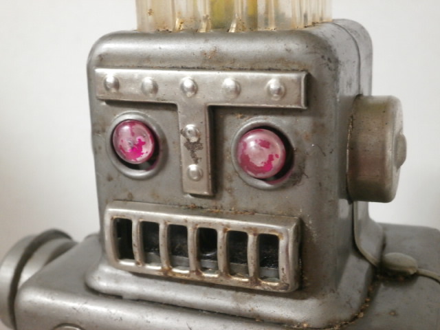 ジャンク ヨネザワ スモーキング ロボット 頭部点灯 昭和レトロ ブリキ