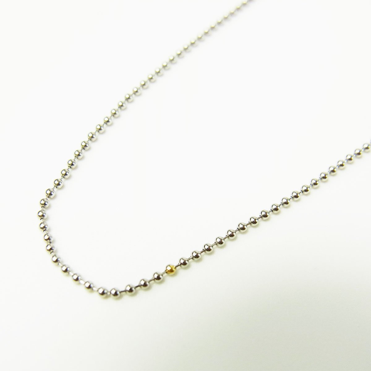 Pt850 ボールチェーンネックレス 約2.1g 全長：約41.5cm 幅：約1.0mm 
