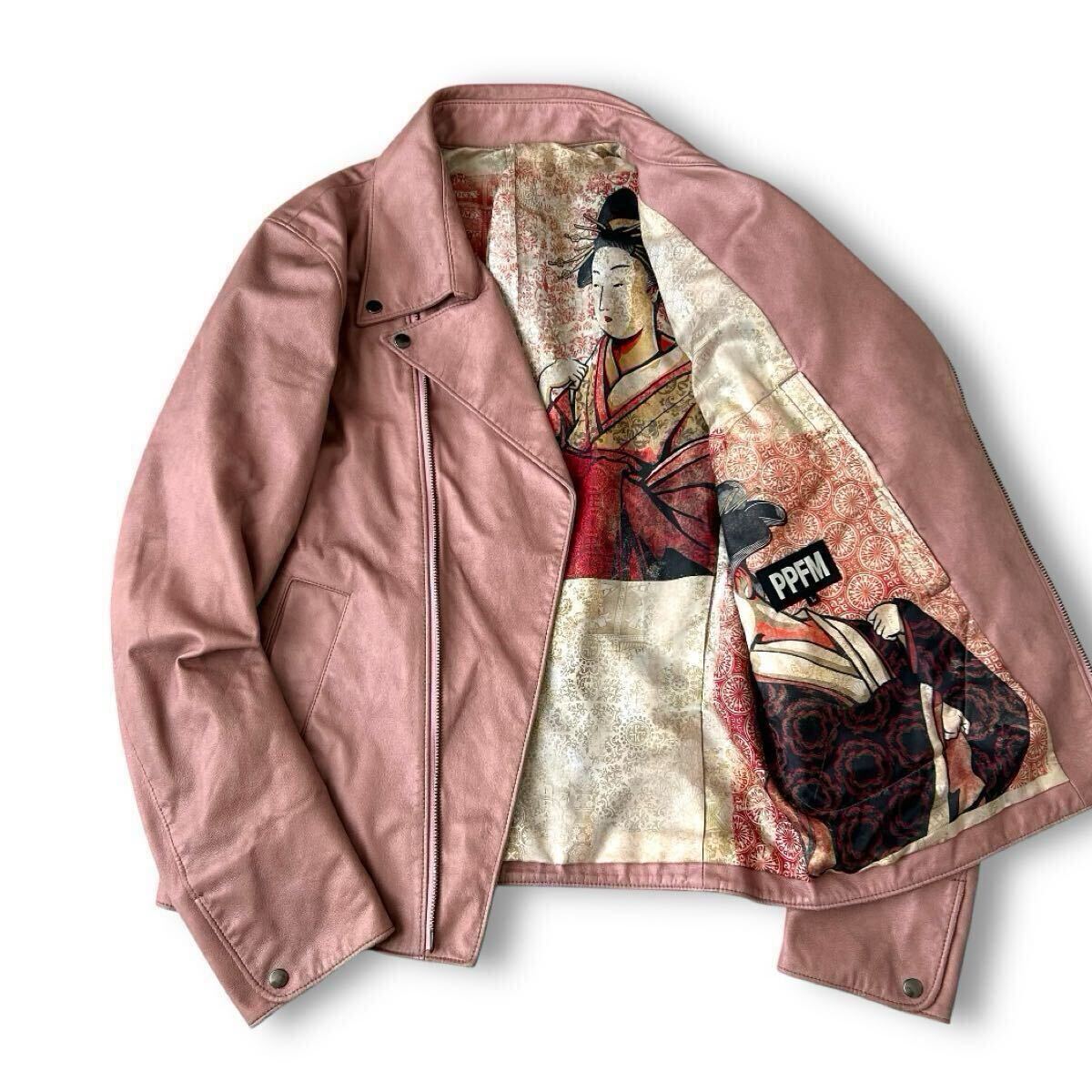 00s PPFM Geisha Print Riders Jacket archive Y2K goa lgb 