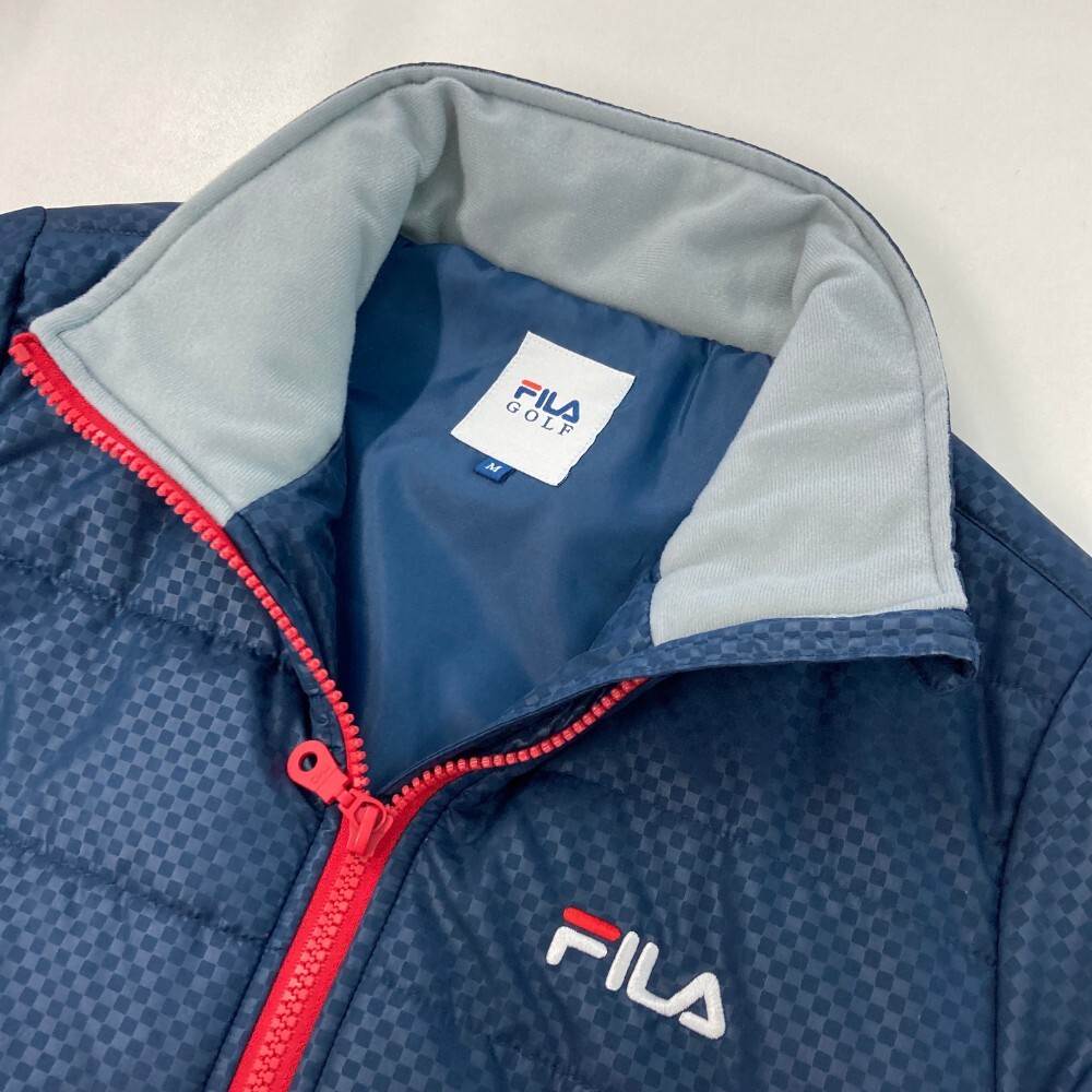 【1円】FILA GOLF フィラゴルフ ; 中綿 ジップジャケット チェック柄 ネイビー系 M [240101333471]_3