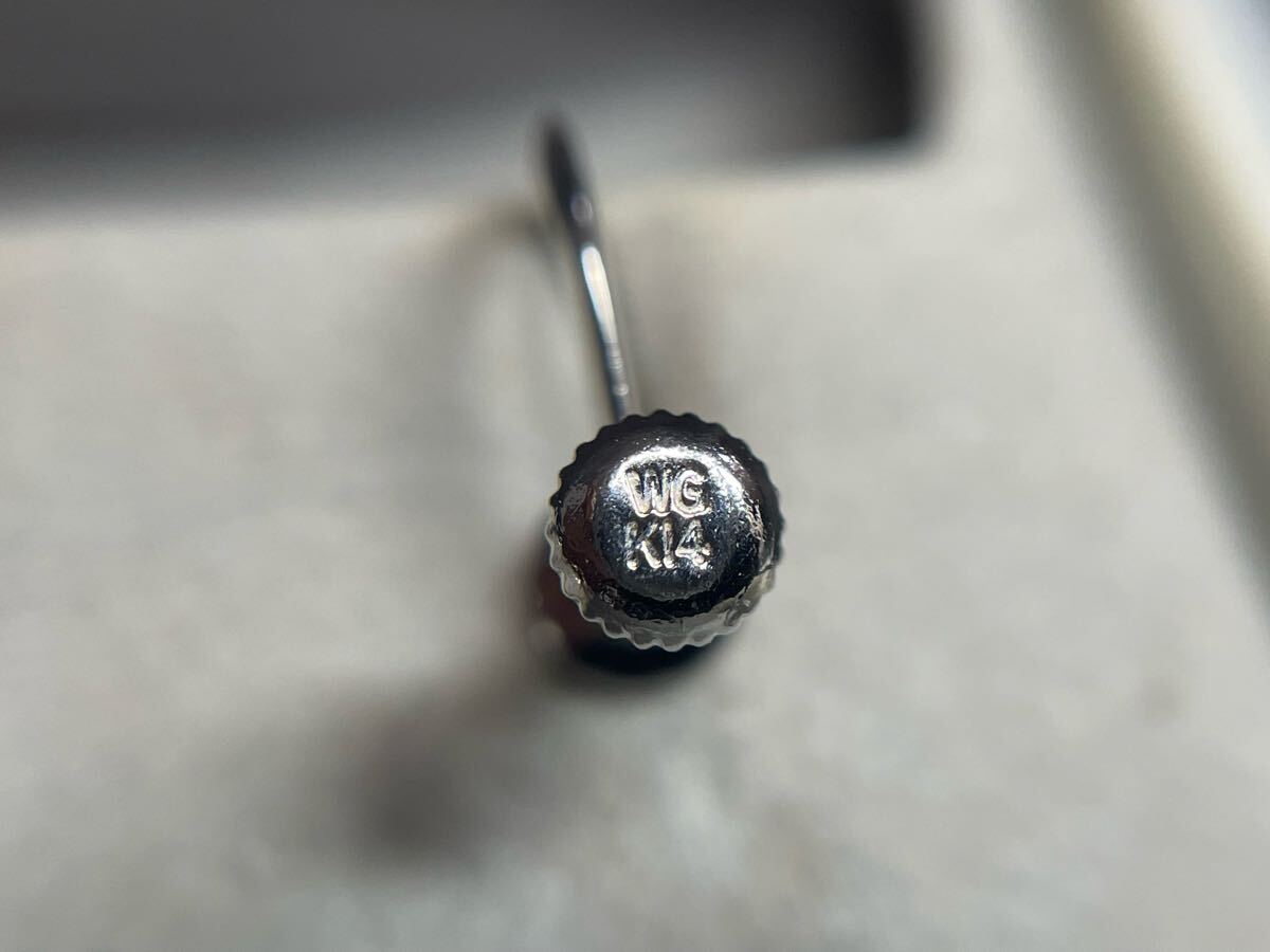 ◇NO.250123◇パールイヤリング 本真珠 約8.6mm K14WG ホワイト 