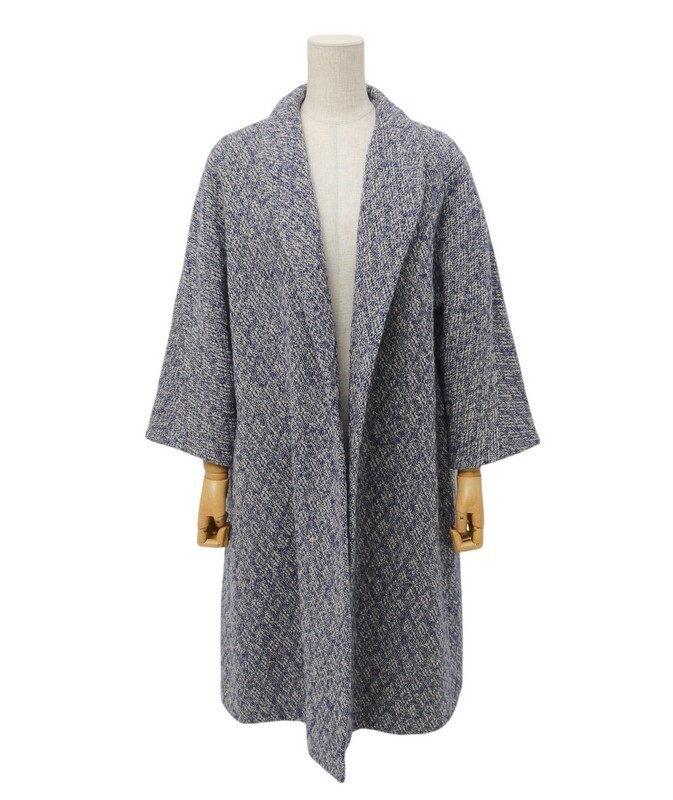 希少 MARNI マルニ 上質 コットンツイル ロング ノーカラーコート 38 
