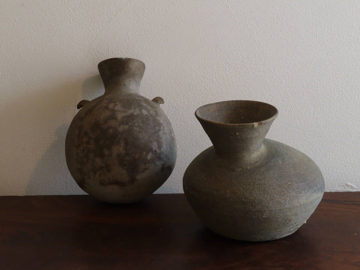 須恵器　花瓶　昭和参十六年平塚大神地区出土品（新幹線工事中）土器　発掘 須恵器「平瓶」 古墳時代須恵器平瓶古墳出土古陶祭器祭祀土器発掘考古