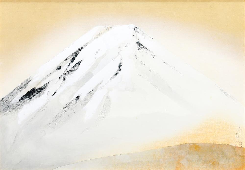 真作】【WISH】奥村土牛「冨士」木版画 約10号 1980年作 直筆サイン
