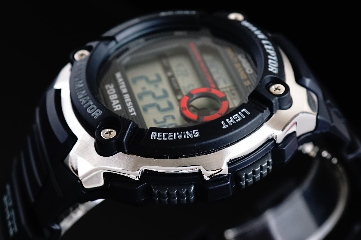 1円～1スタ 新品未使用 逆輸入model CASIO カシオ電波時計200m防水【誤差10万年に1秒】BK ブラック 20気圧 超高性能 ハイスペック腕時計_3
