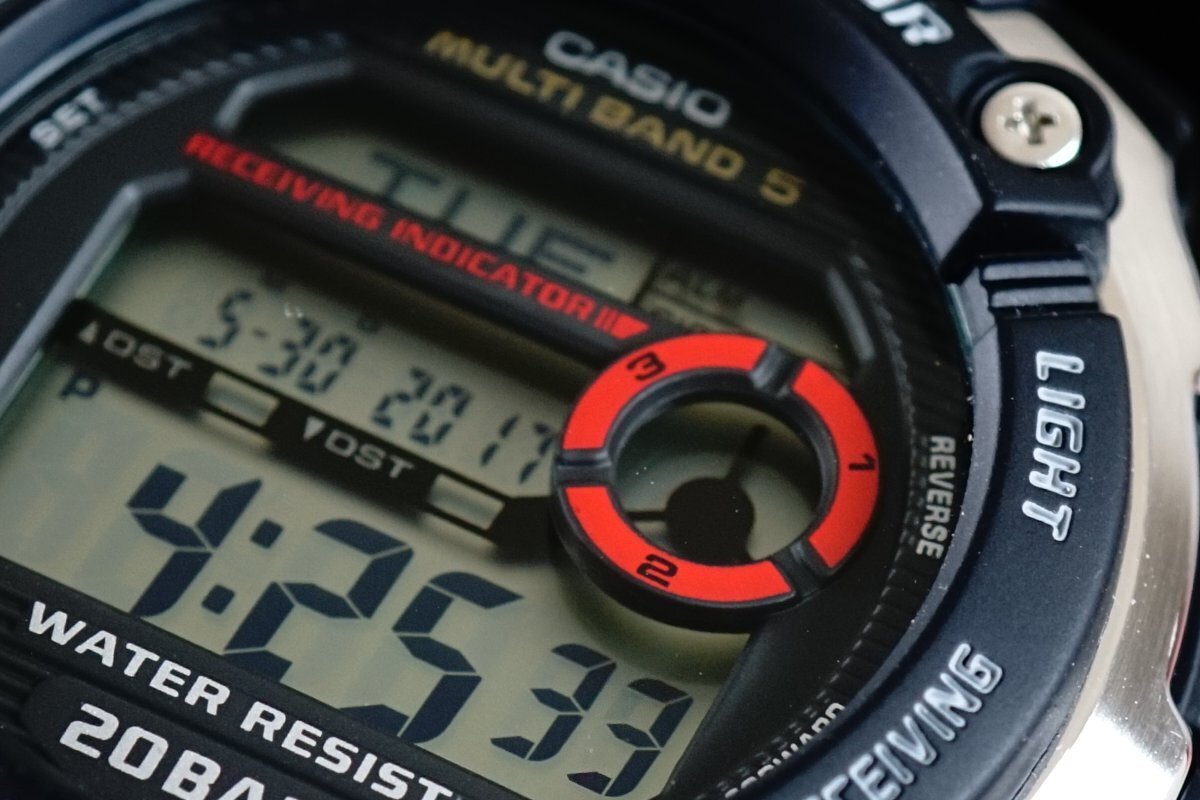 1円～1スタ 新品未使用 逆輸入model CASIO カシオ電波時計200m防水【誤差10万年に1秒】BK ブラック 20気圧 超高性能 ハイスペック腕時計_6