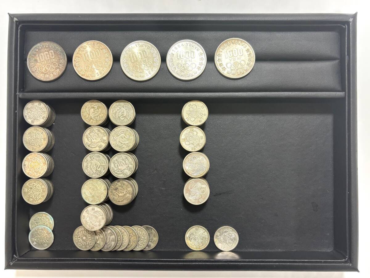 #3311A 100円銀貨 1000円銀貨 大量おまとめ 稲穂42枚 鳳凰97枚 オリンピック42枚 1000円銀貨5枚 計186枚 額面23，100円 古銭 現状品