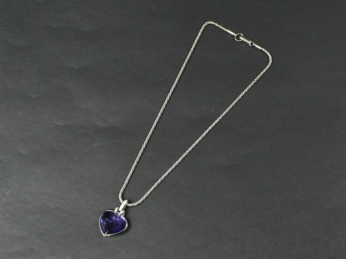 212626◇美品 SWAROVSKI スワロフスキー ハート ペンダント ネックレス