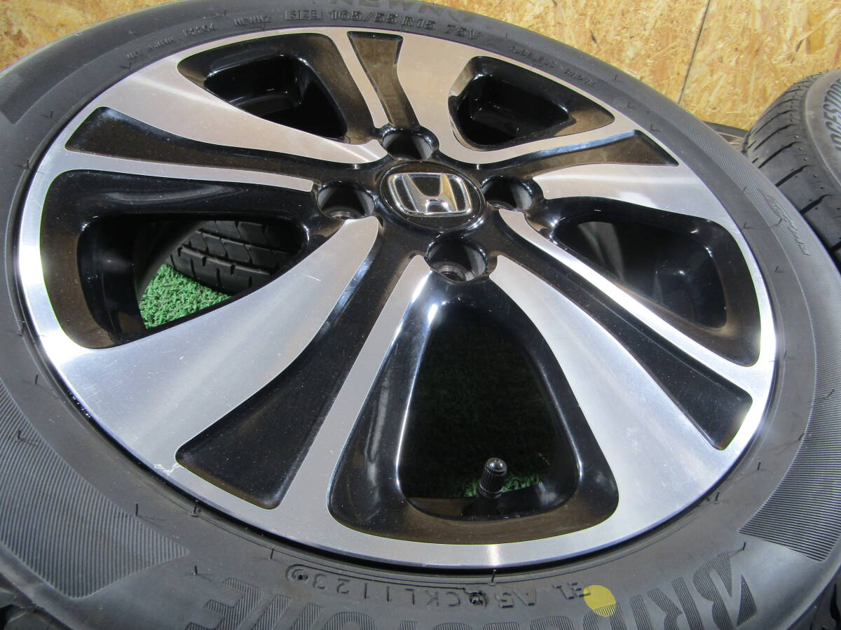 札幌発☆最落なし!【N-ONE 純正】ホンダ 15×4.5J +45 ブリヂストン NEWNO 165/55R15 4本 売切り!_2