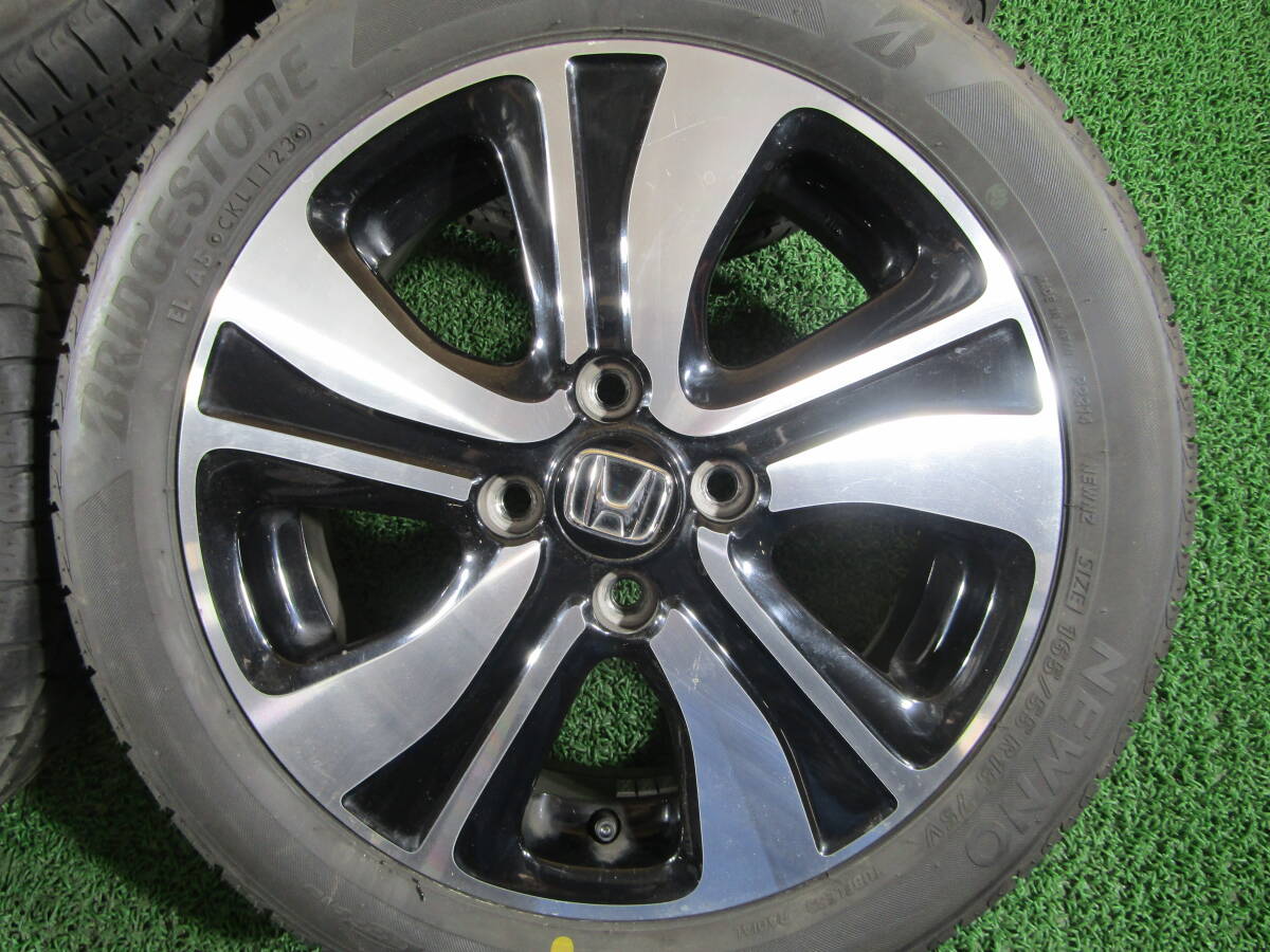 札幌発☆最落なし!【N-ONE 純正】ホンダ 15×4.5J +45 ブリヂストン NEWNO 165/55R15 4本 売切り!_3