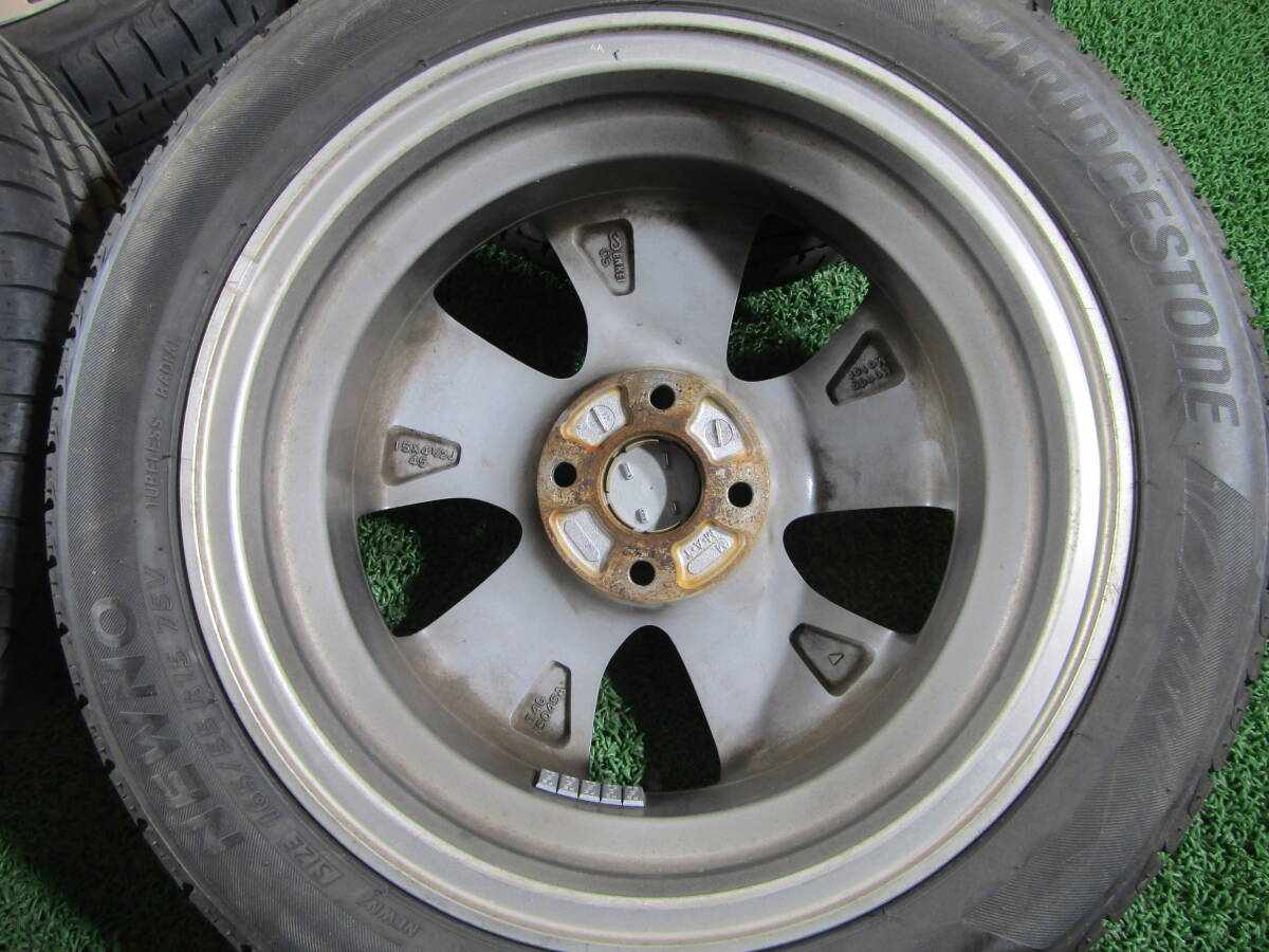 札幌発☆最落なし!【N-ONE 純正】ホンダ 15×4.5J +45 ブリヂストン NEWNO 165/55R15 4本 売切り!_4