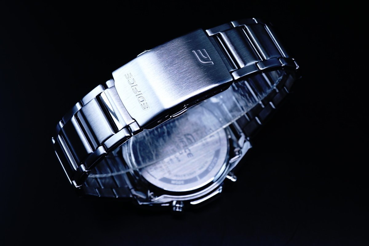 1円～ 1スタ カシオEDIFICE美しすぎるレッド新品本物100m防水 クロノグラフ エディフィス スマートフォンリンクモデル 逆輸入 タフソーラー_10