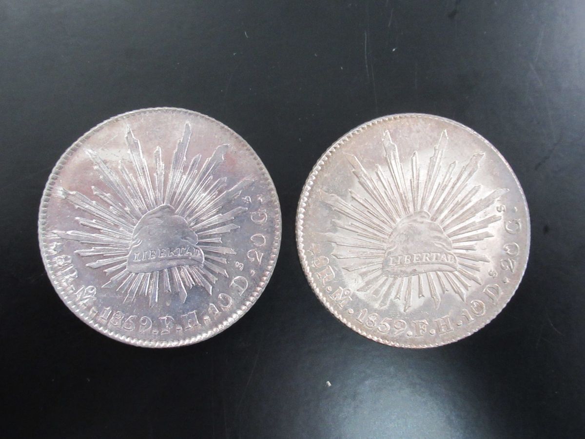 ○代CPT298-60 メキシコ貨幣 8レアル銀貨 リバティキャップ / 1859年